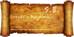 István Barakony névjegykártya